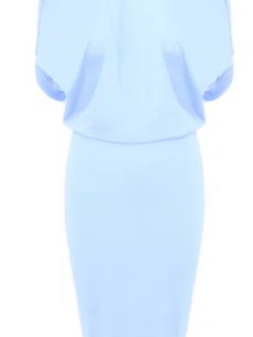 Women's Light Blue Blouson Sheath Dress